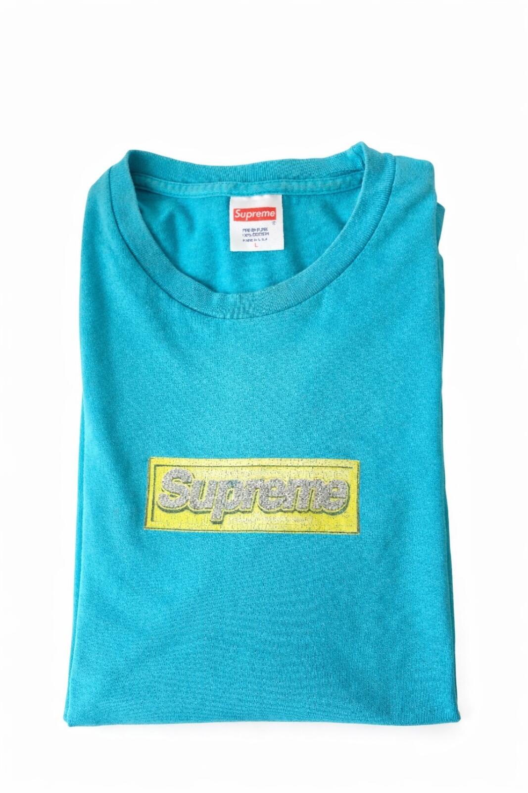 SS13 Supreme Bling Box Logo Tee Turquoise Size L
