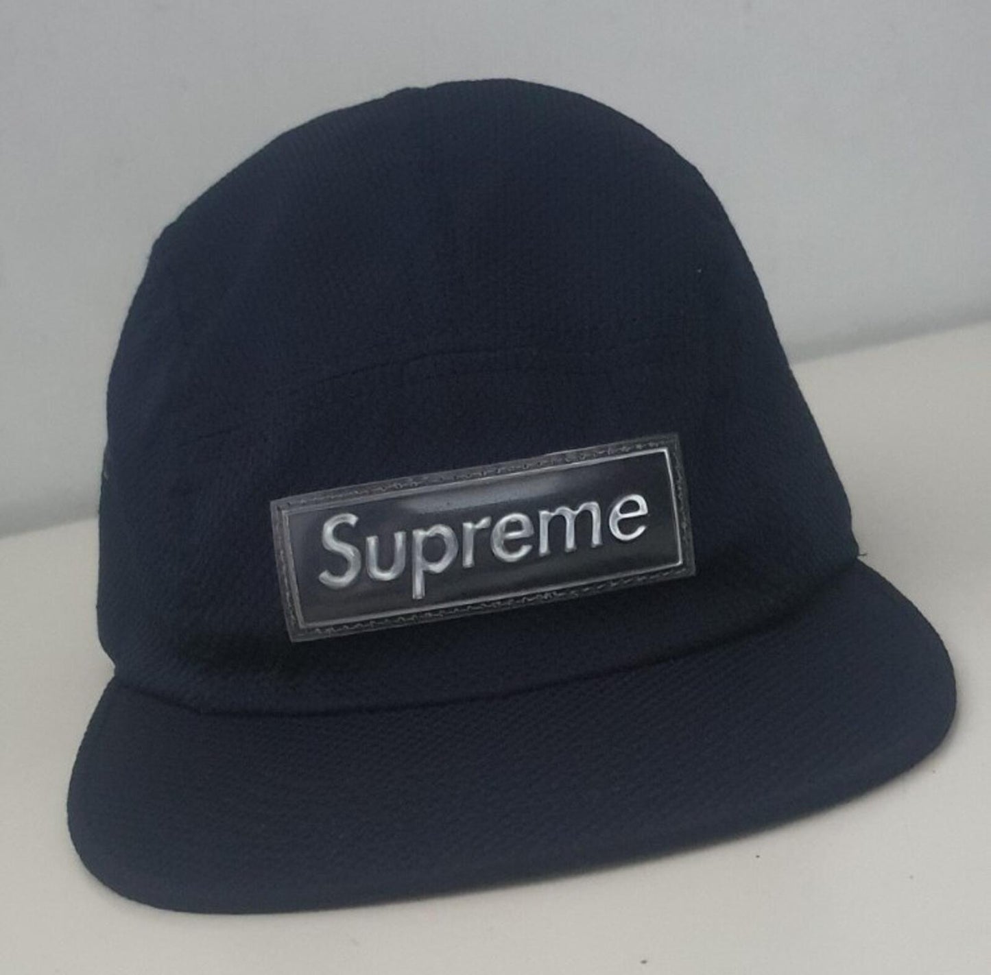 SS19 Supreme Nylon Pique Camp Cap Navy hat Box Logo