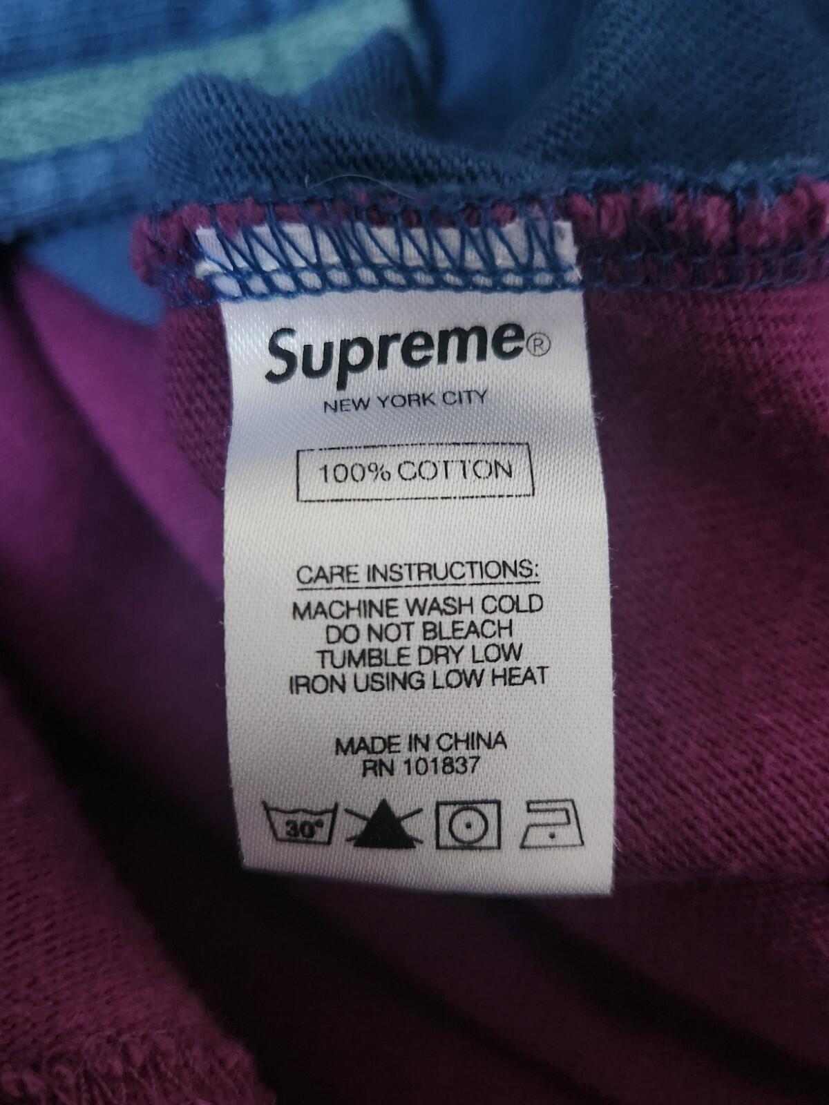 FW18 Supreme Color Blocked Baseball Top tee T-shirt M medium Blue Black Green
