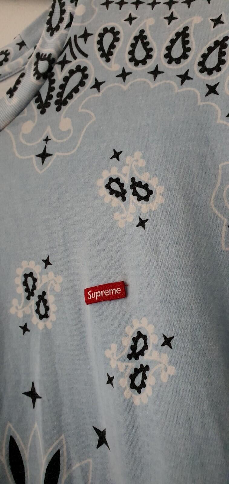 SS21 Supreme Small Box Logo Tee Light Blue Bandana Size M