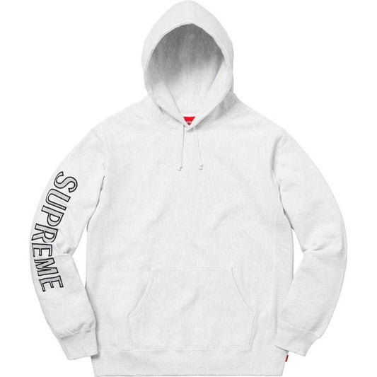 Sudadera con capucha Supreme Sleeve Embroidery PV18 Gris jaspeado Talla XL