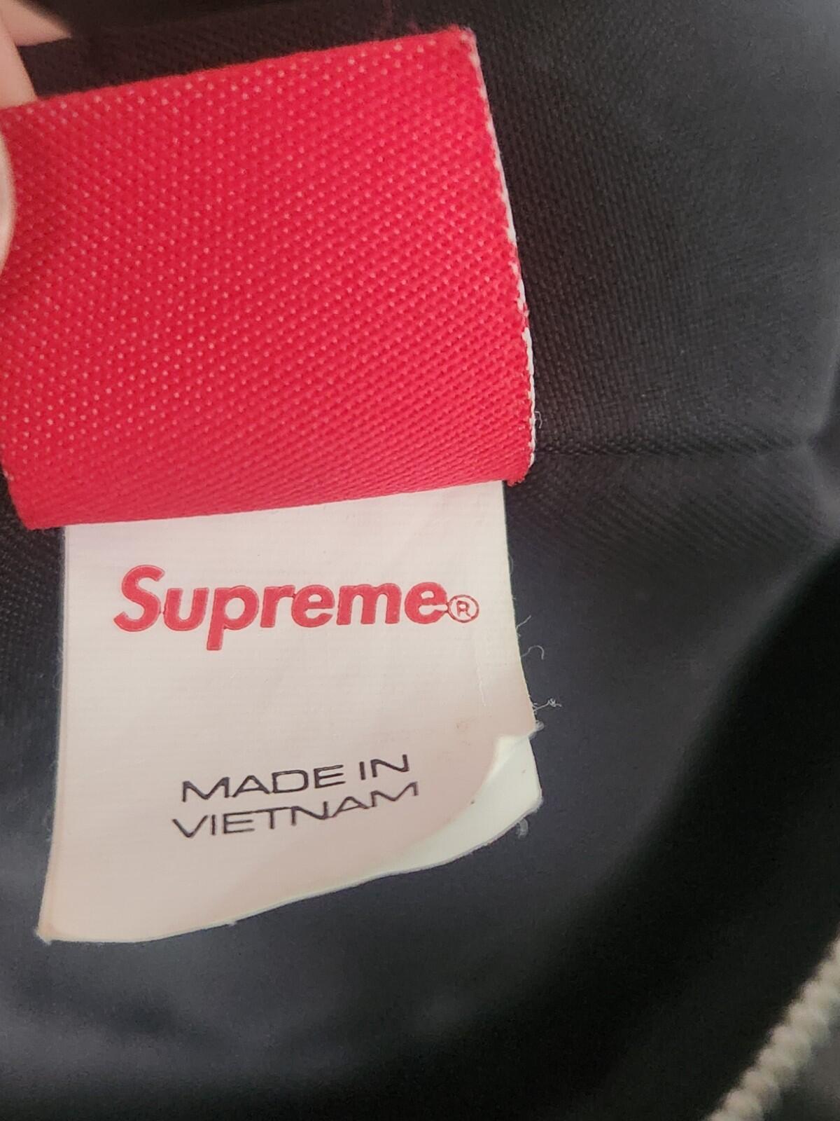 SS22 Supreme Fat Tip Jacquard Denim Backpack bag Black Rucksack