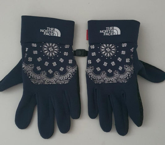 FW14 Supreme x THE NORTH FACE Bandana Gloves azul marino S pequeña TNF Vintage muy raro