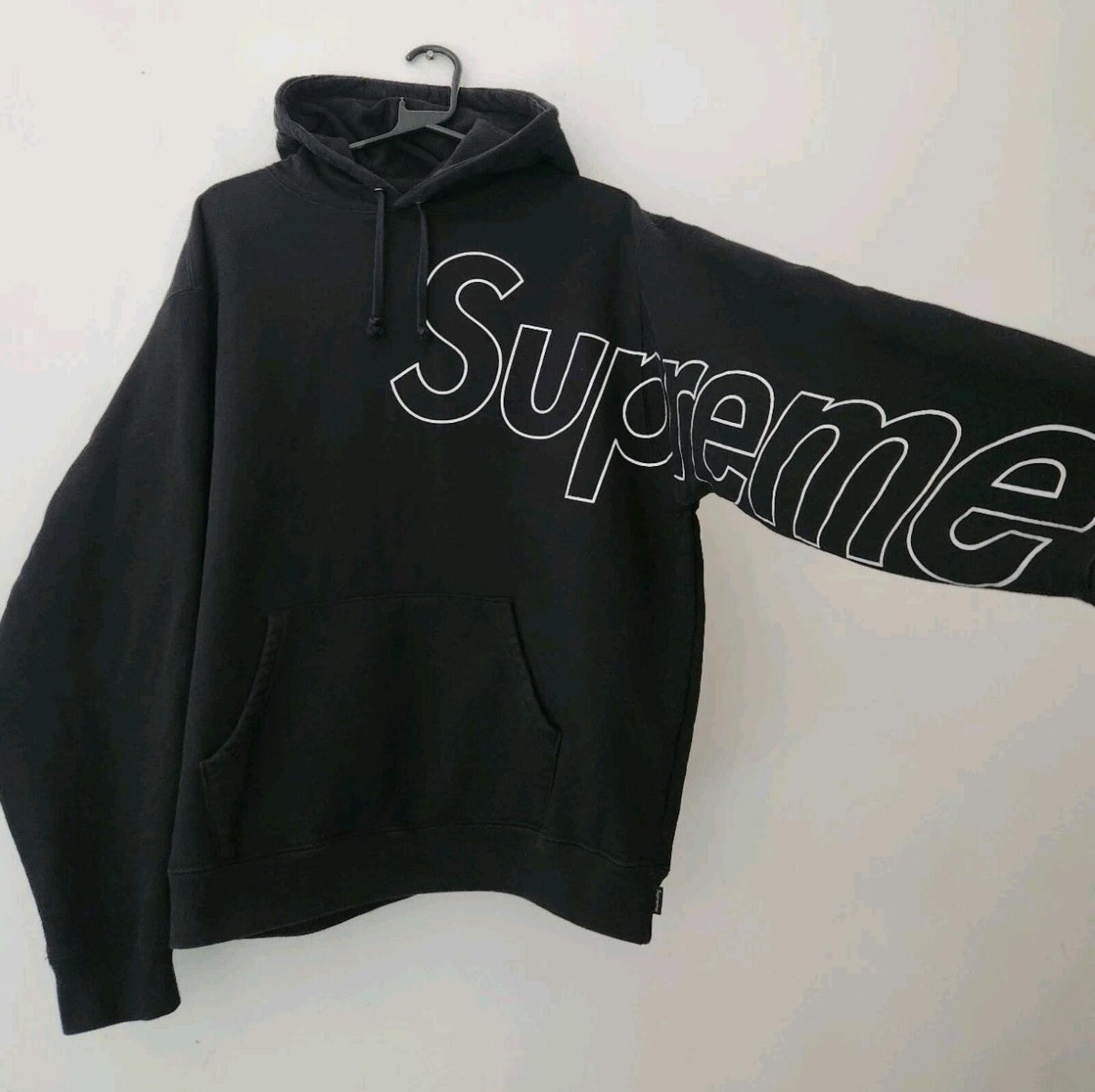 FW21 Supreme Reflective Hooded Sweatshirt Black hoodie size M medium