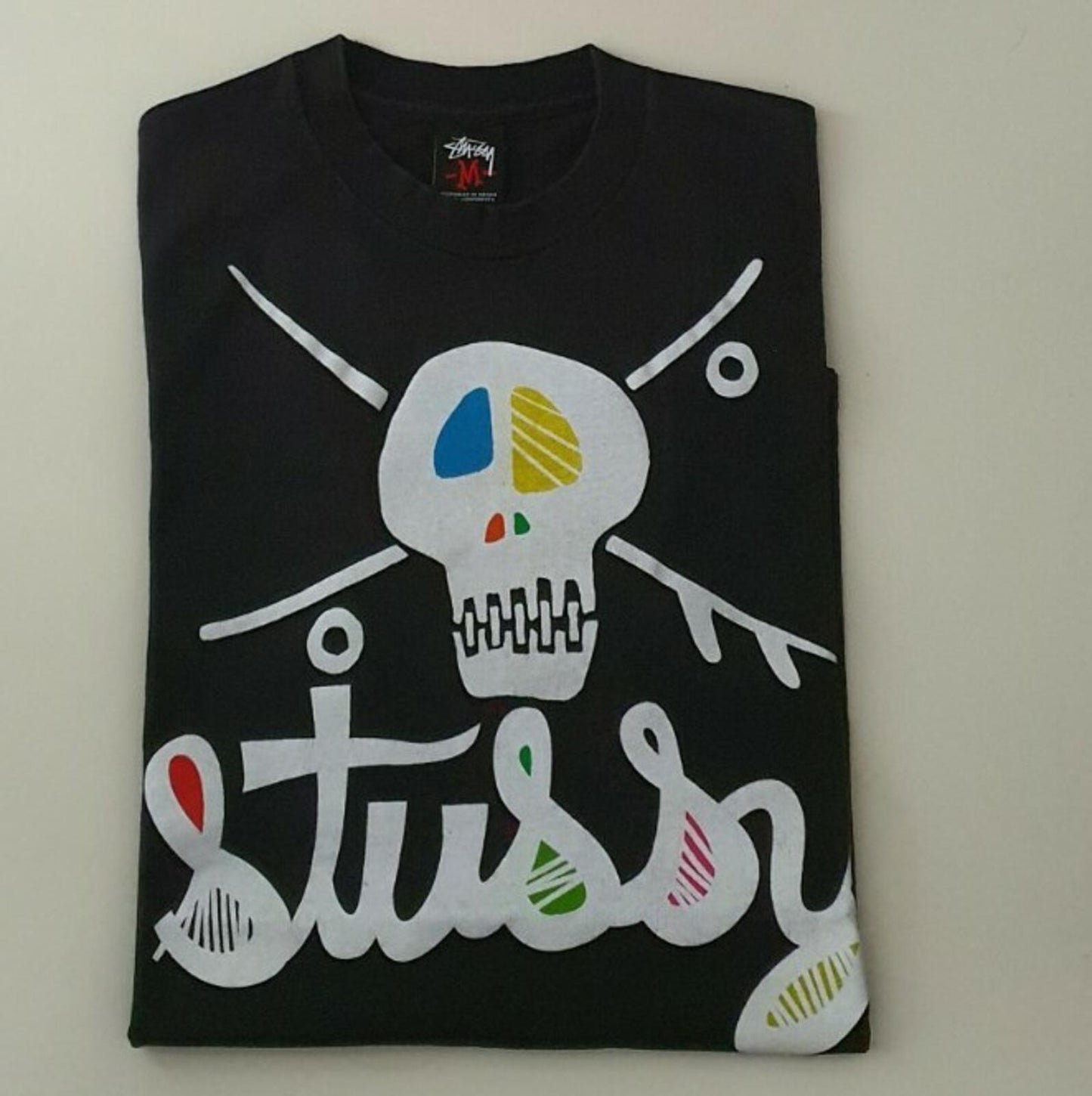 STUSSY Skull black Tee size M medium T-shirt Rare