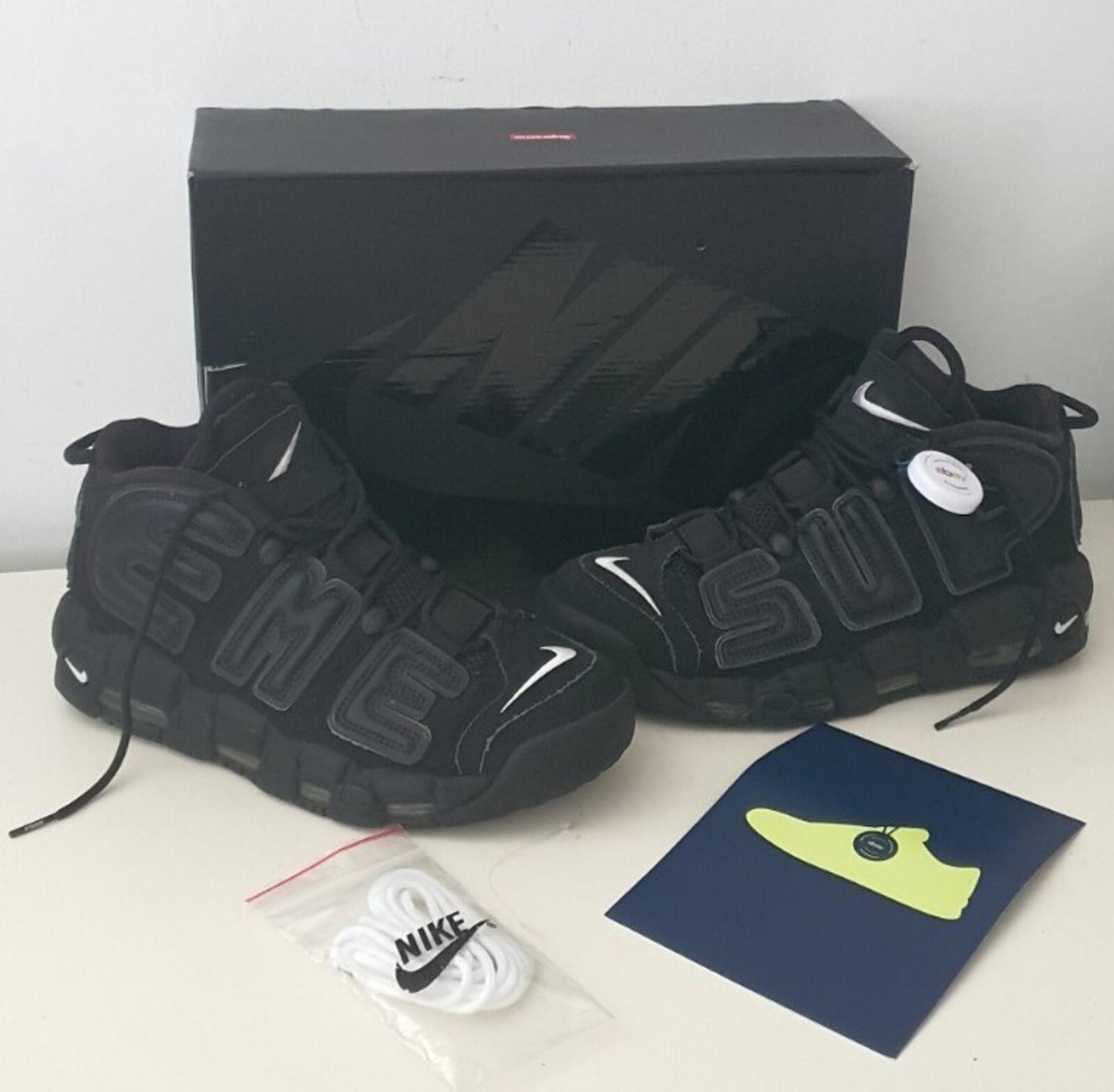 SS17 Supreme x Nike Air More Uptempo Schwarz UK 6.5 US 7.5 EUR 40.5 Los