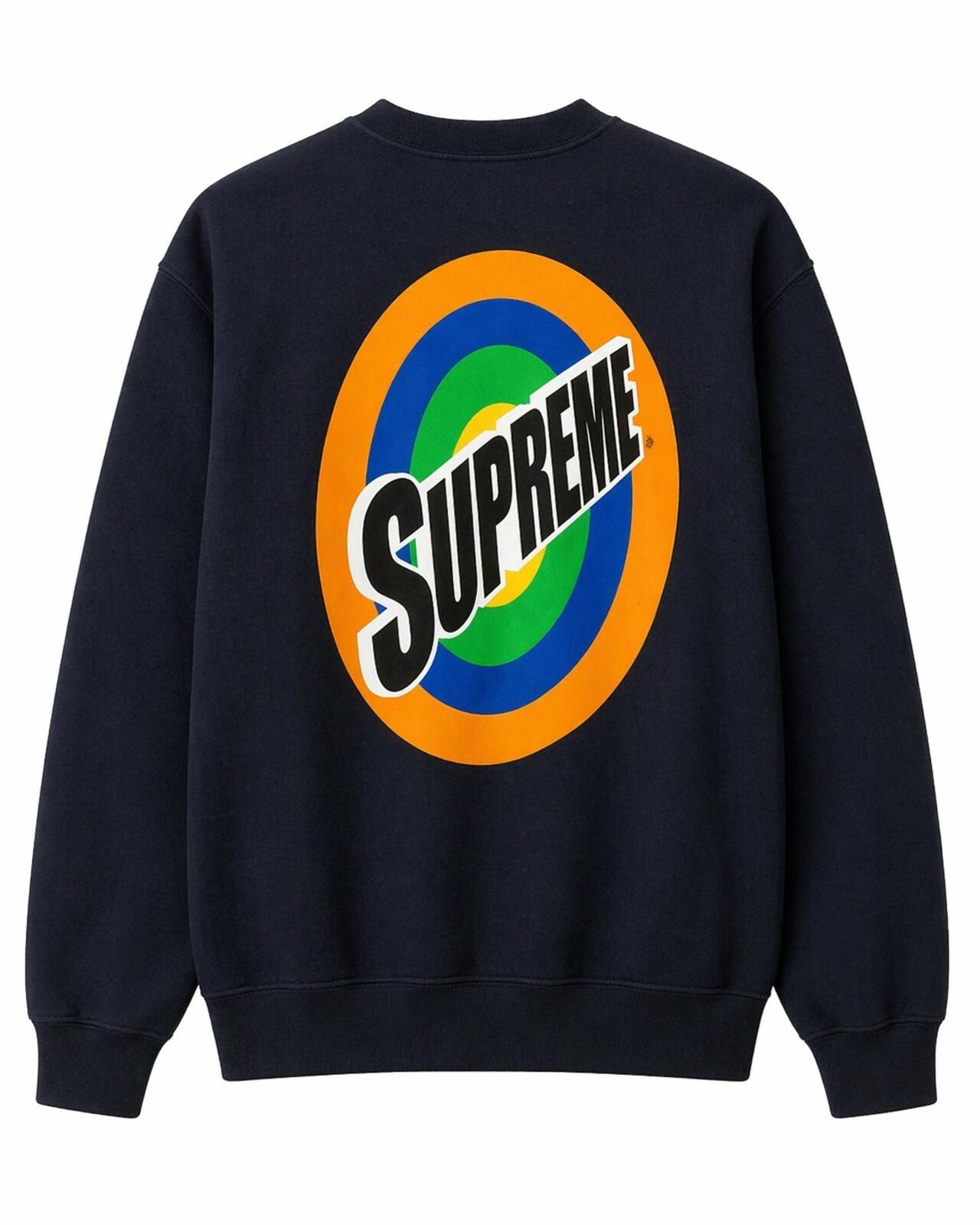 SS16 Supreme Spin Logo Crewneck Navy Size L