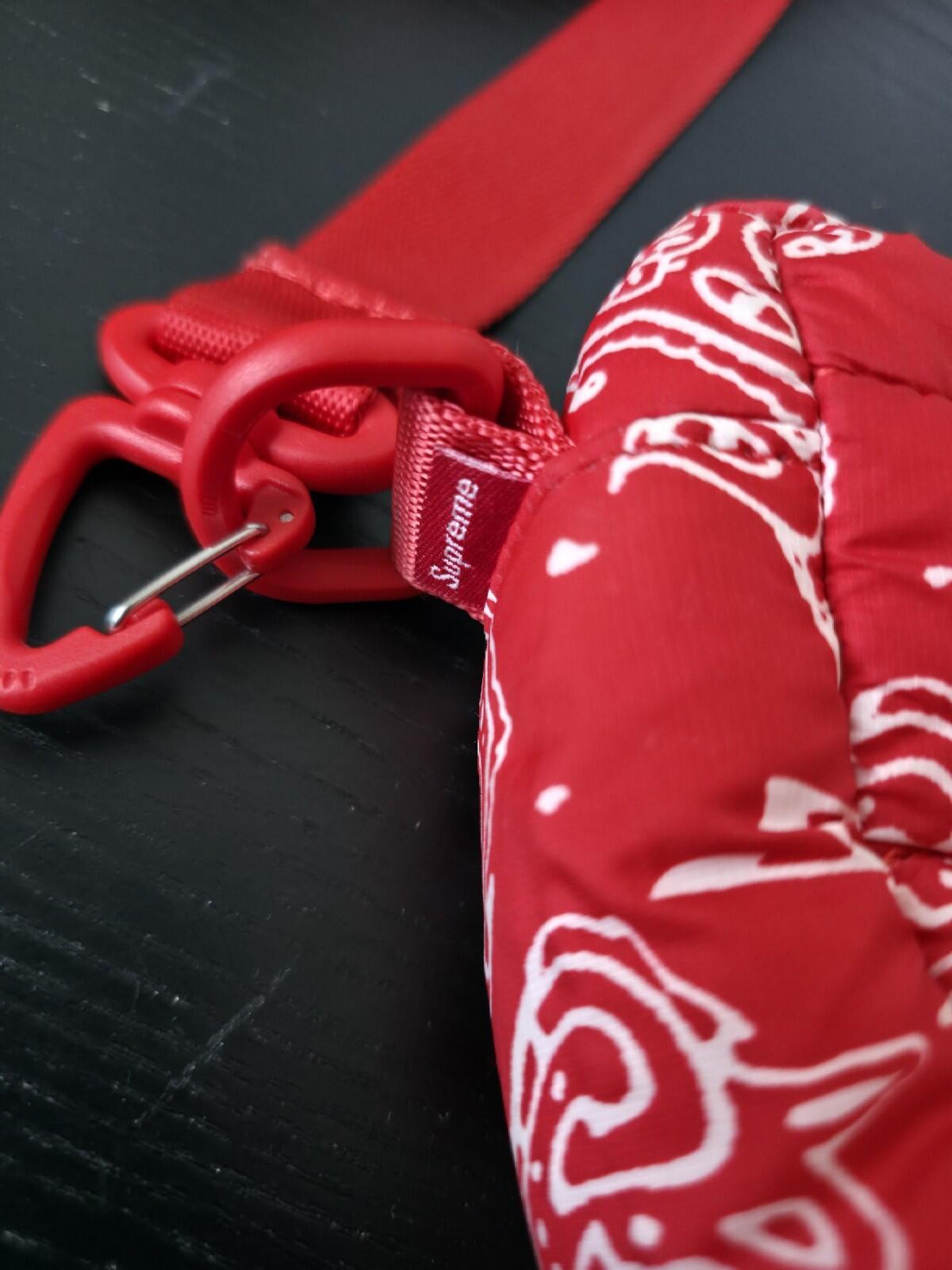 FW22 Supreme Puffer Side Bag Shoulder Red Paisley Water Resistant