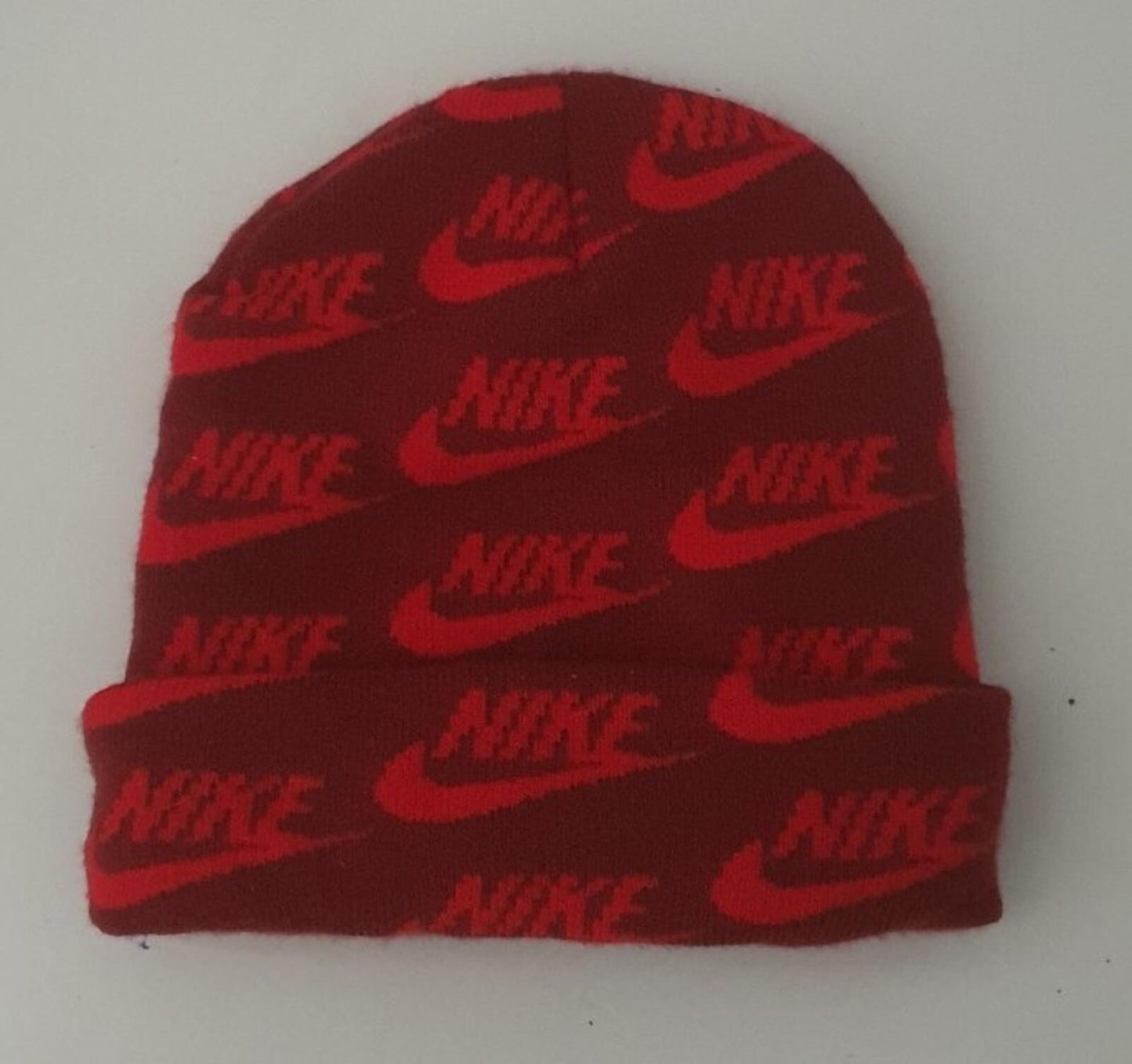 SS21 Supreme x Nike Jacquard Logos Beanie Red Hat