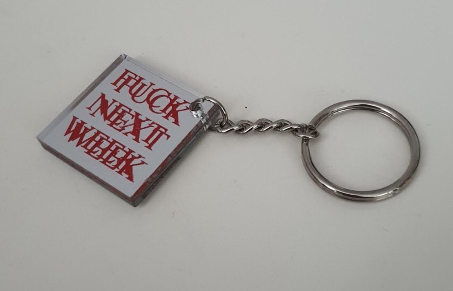 SS15 Supreme Mirror keychain F UCK NEXT WEEK keyring box logo