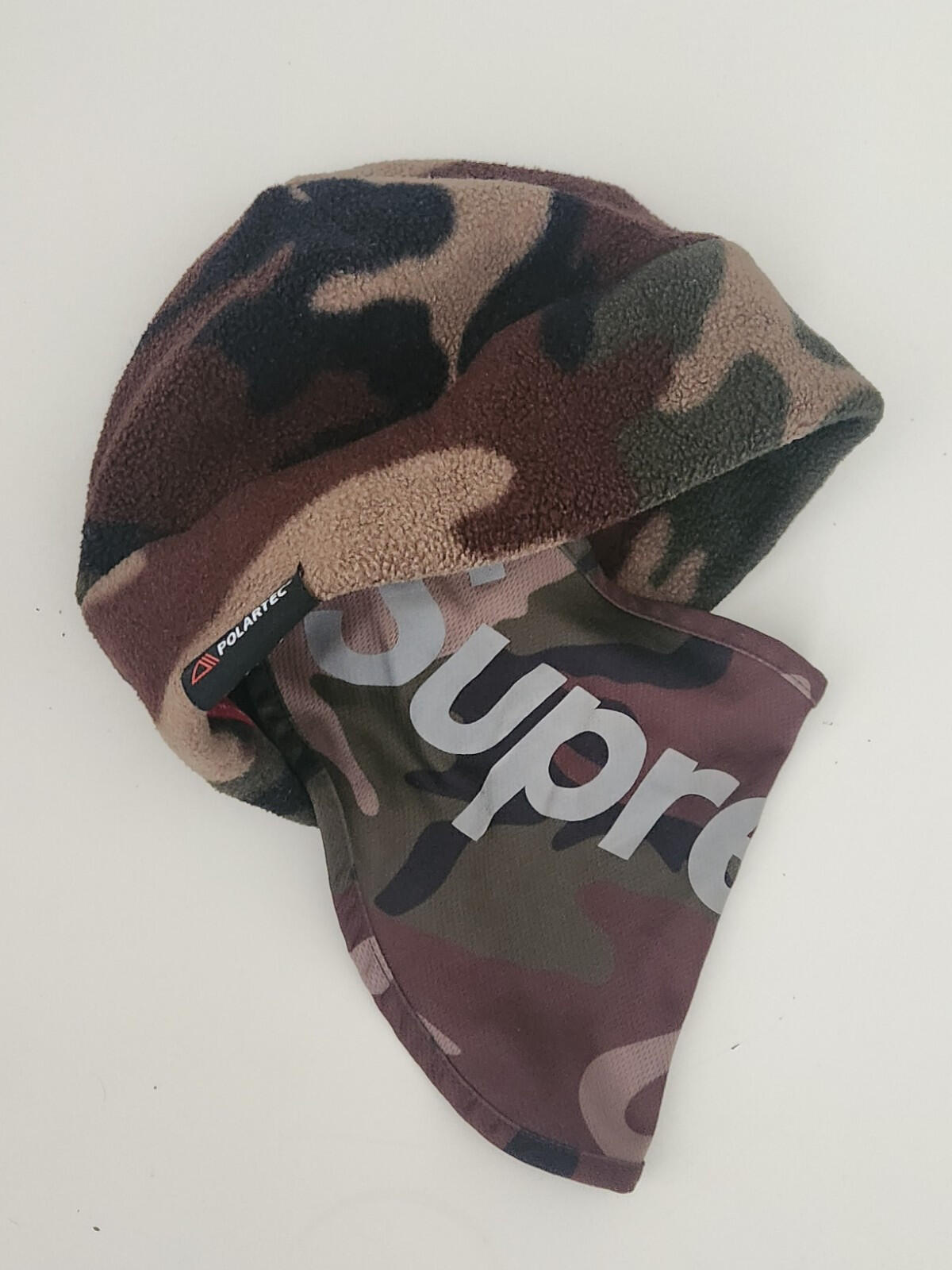 FW22 Supreme x Polartec Facemask Beanie Woodland Camo