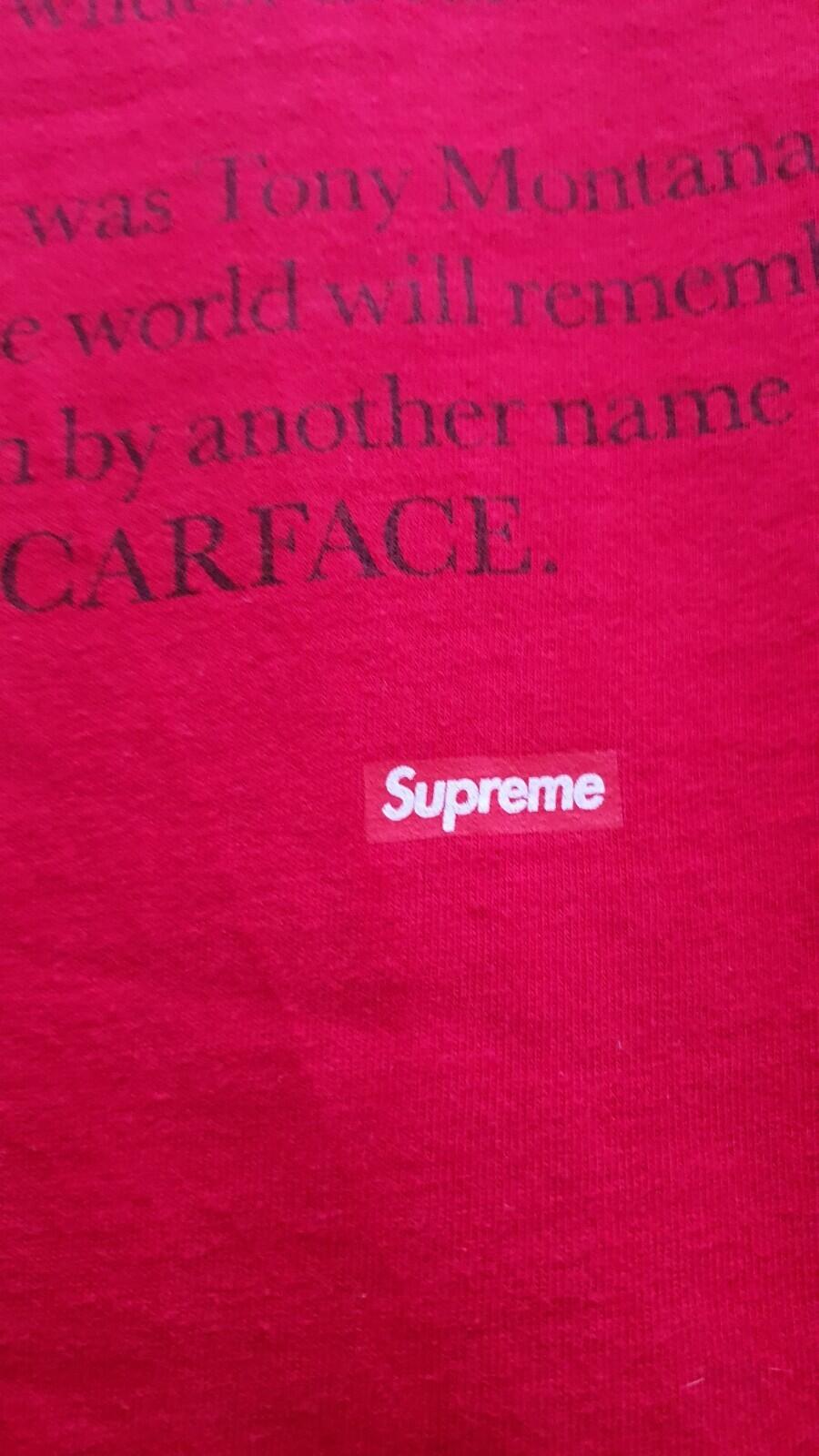 FW17 Supreme x Scarface Split Tee Red Size L
