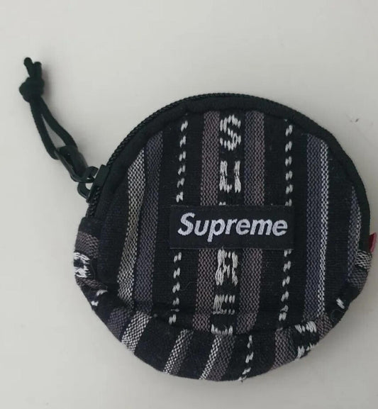 SS20 Supreme woven stripe coin pouch black Bag