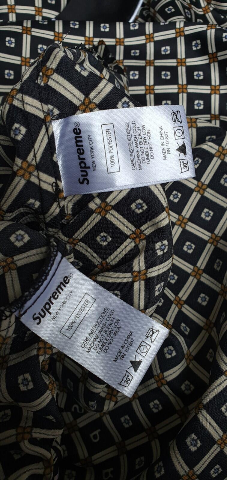 SS20 Supreme Satin Pajama set ( shirt + trousers) Black Size L Nightwear