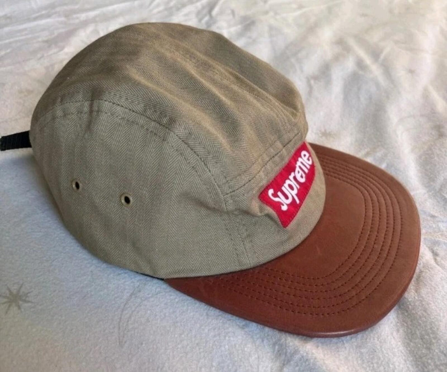 SS12 Supreme Herringbone Leather Camp Cap