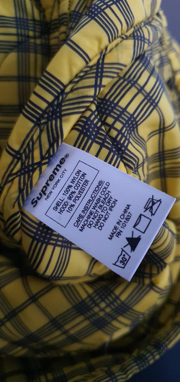 FW17 Supreme Quilted Liner Hooded Jacket Yellow Size M