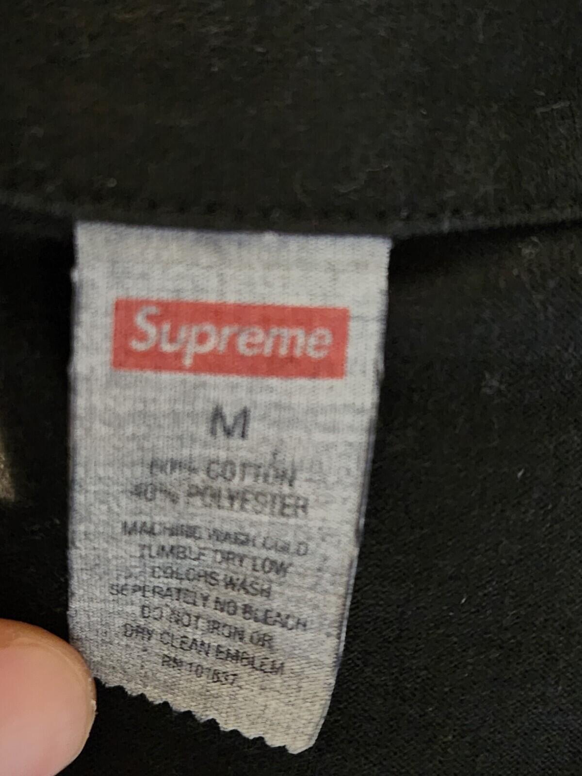 SS17 Supreme x M. C. Escher camiseta de béisbol de algodón talla M color negro