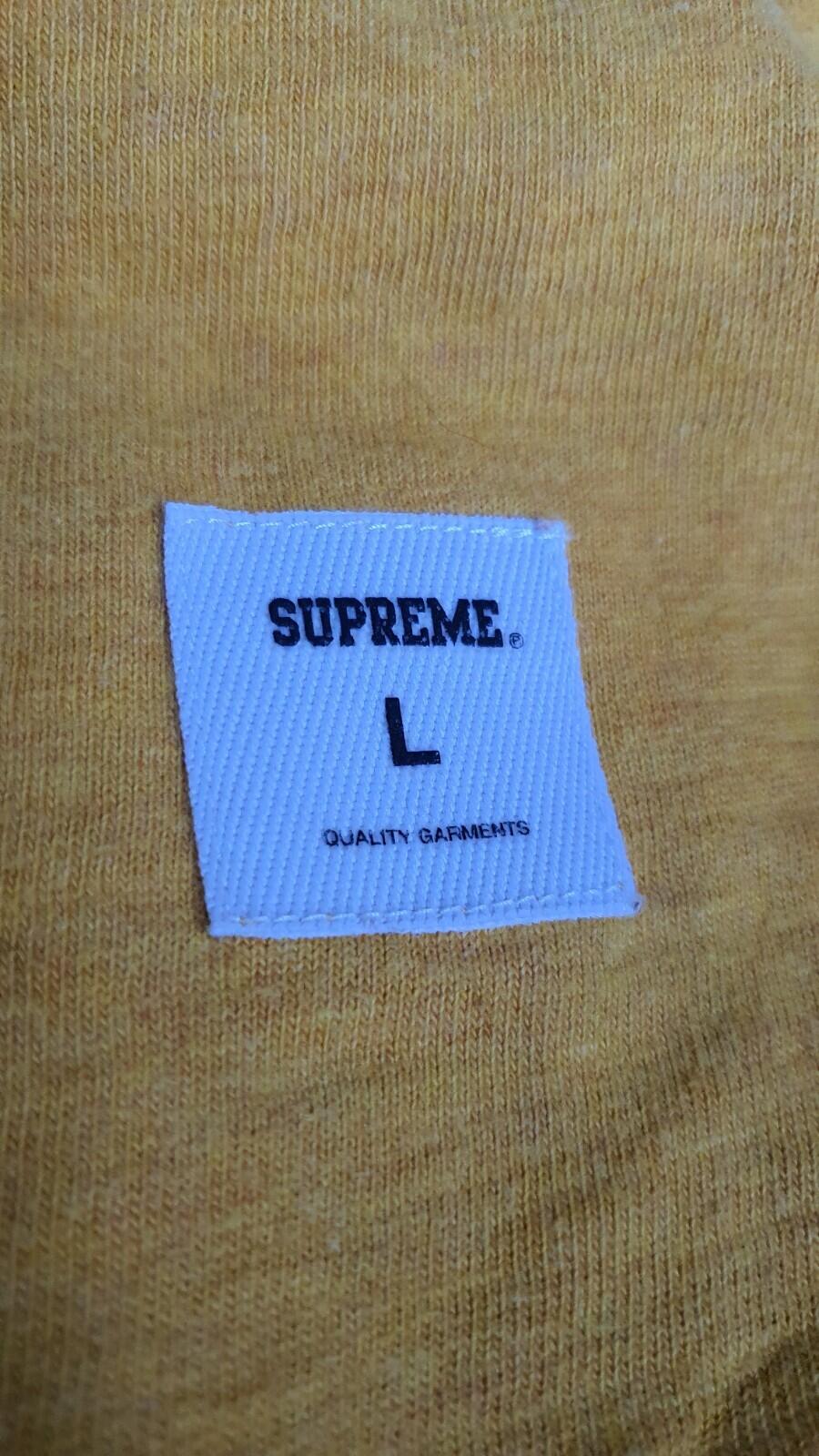 FW14 Supreme Arena Top long sleeve L/S tee size L large yellow t-shirt big logo