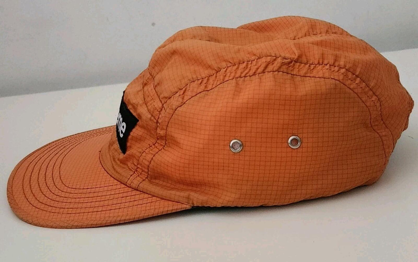 SS12 SUPREME Ripstop Camp Cap Black Box Logo Orange Hat Rare Vintage 2012