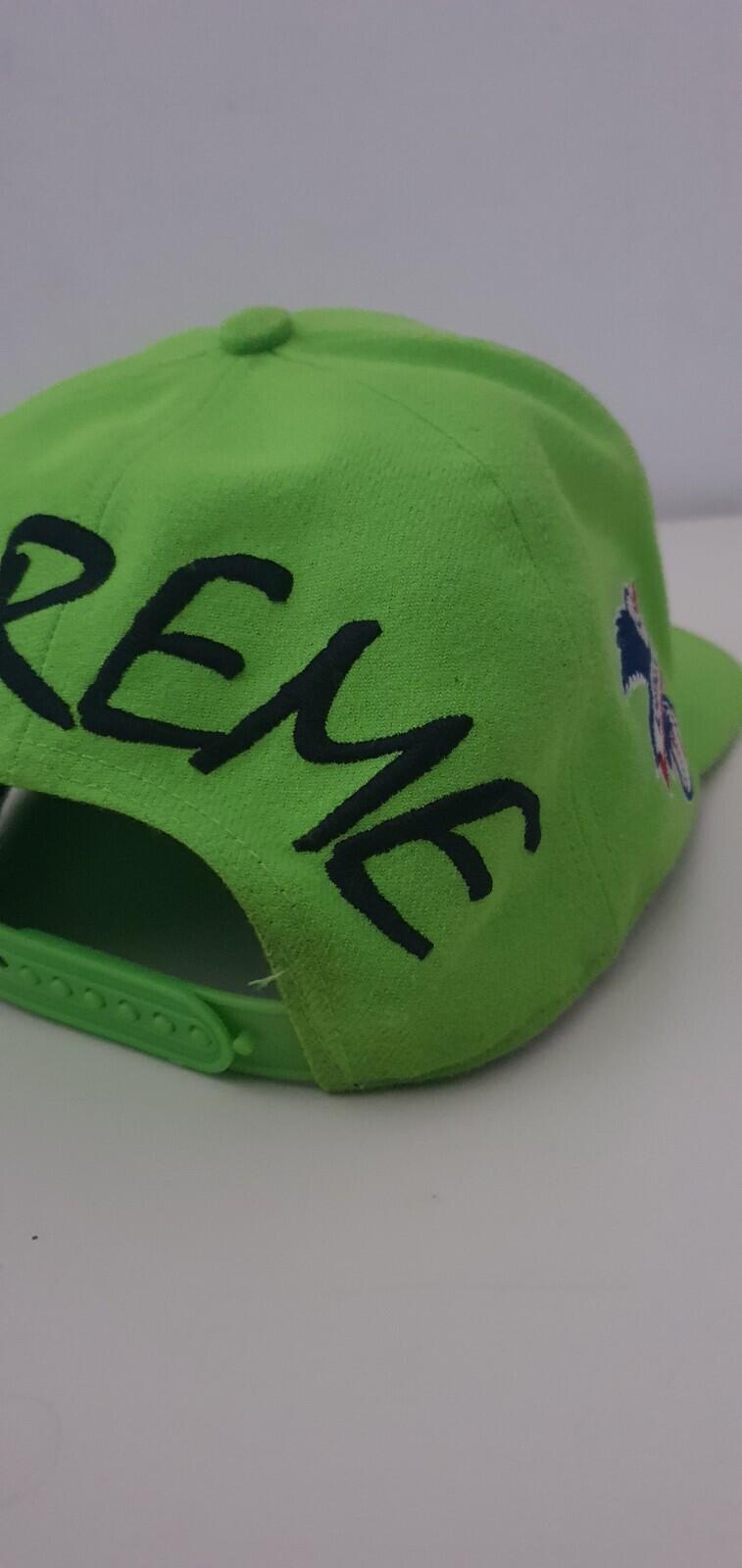 SS15 Supreme x Yankees x 47 brand lime green 5-panel cap Rare Baseball Hat