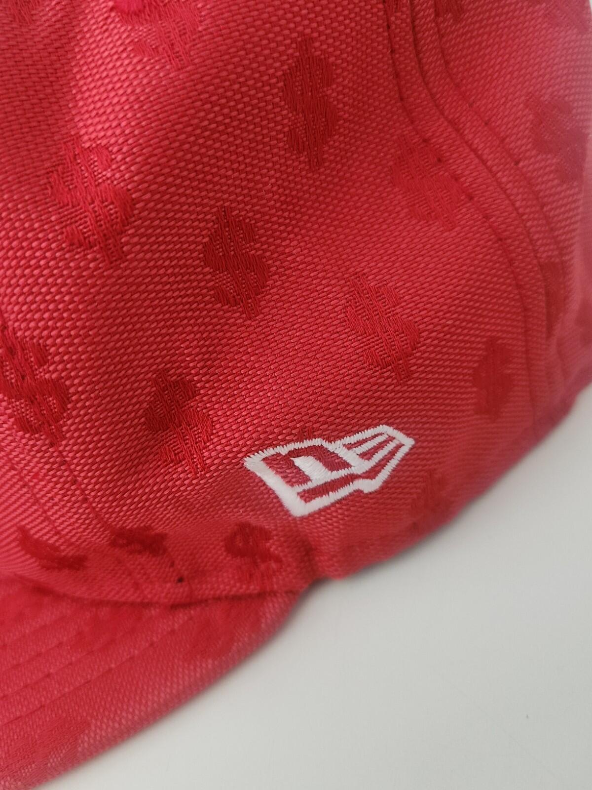 SS18 Supreme Monogram Box Logo New Era 7 3/4 Red cap baseball hat snapback $