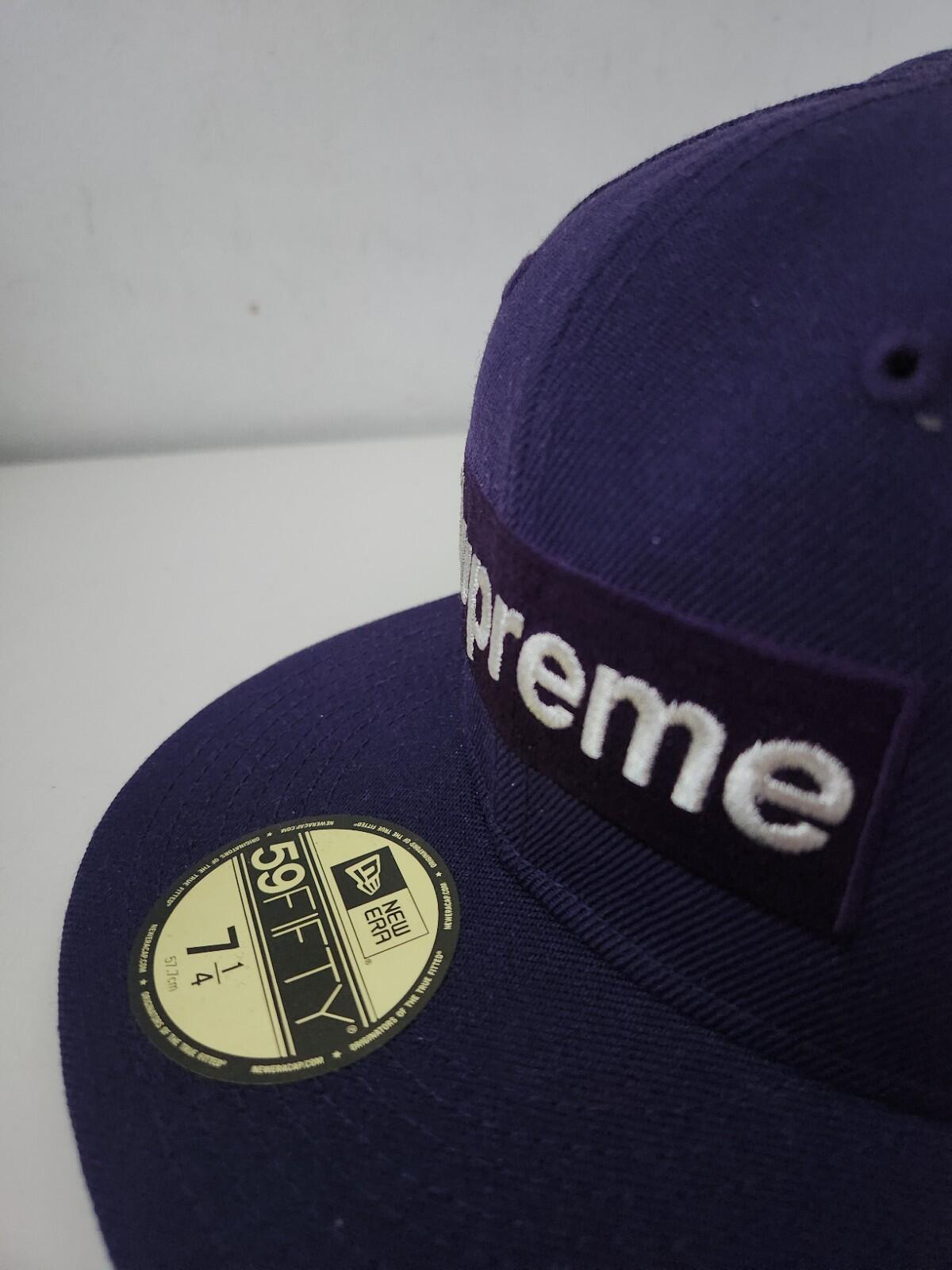 SS20 Supreme $1M box logo New Era size 7 1/4 purple cap wool hat new with tag