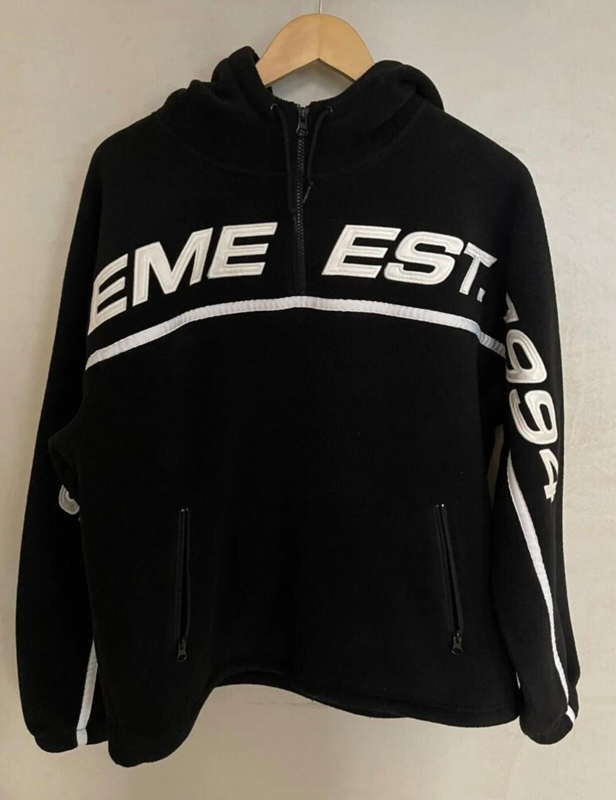 FW19 Supreme Polartec Half Zip Hooded Sweatshirt Black Size M