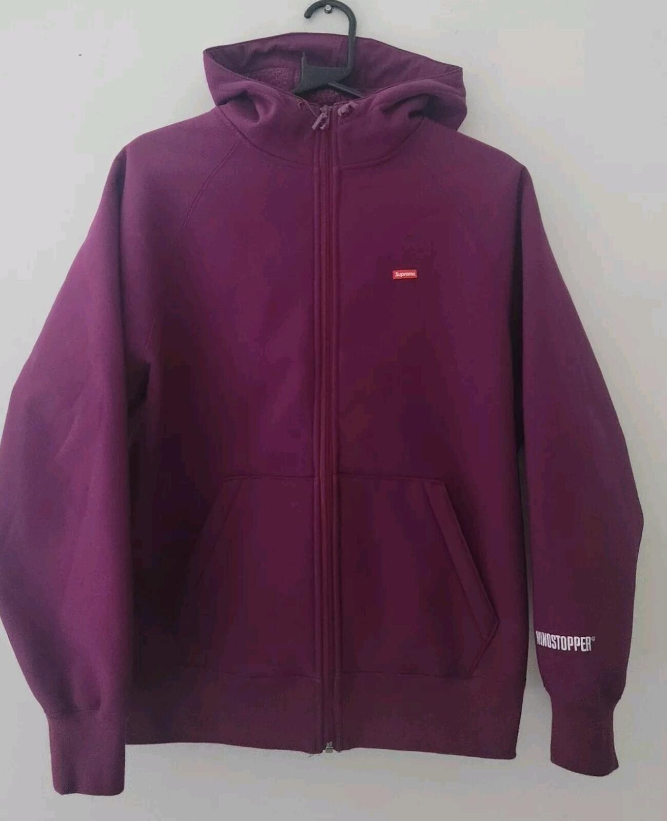 FW21 Supreme GORE WINDSTOPPER Hooded Sweatshirt Plum Size S Water Resistant