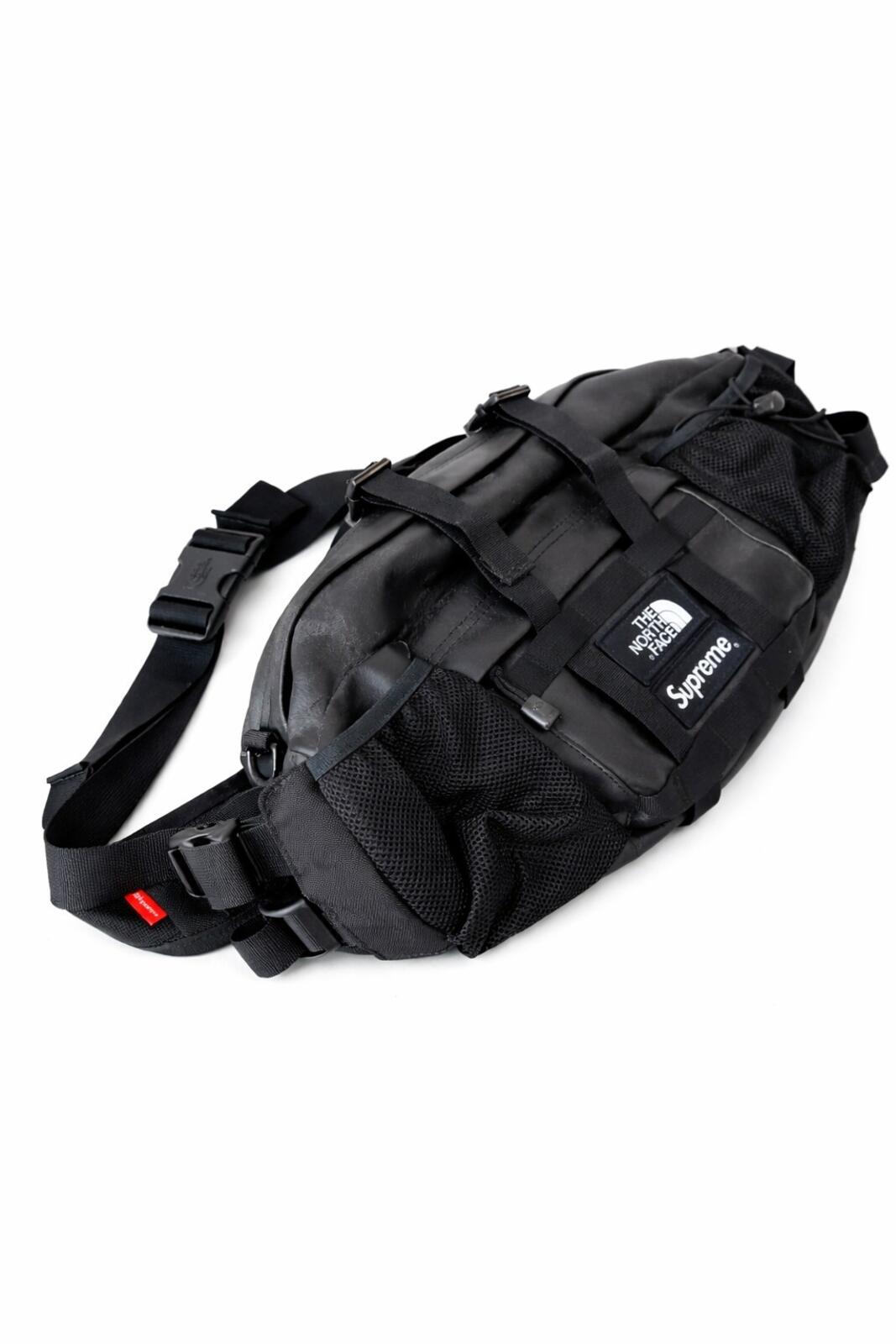 FW18 Supreme x The North Face Leather Mountain Waist Bag Black shoulder Cowhide