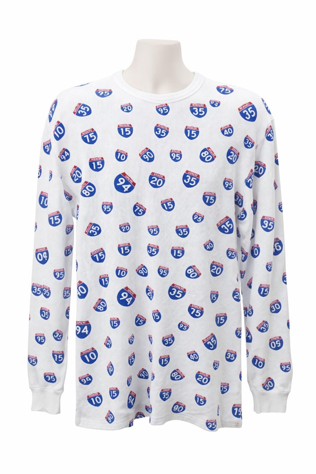 FW20 Supreme Interstate Waffle Thermal Crewneck Blanco Talla L