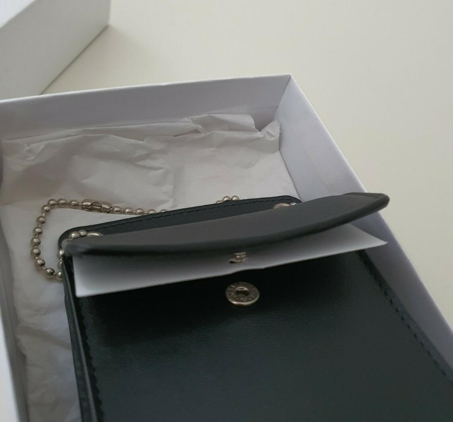 FW18 Supreme leather black ID holder small box logo wallet New Accessory