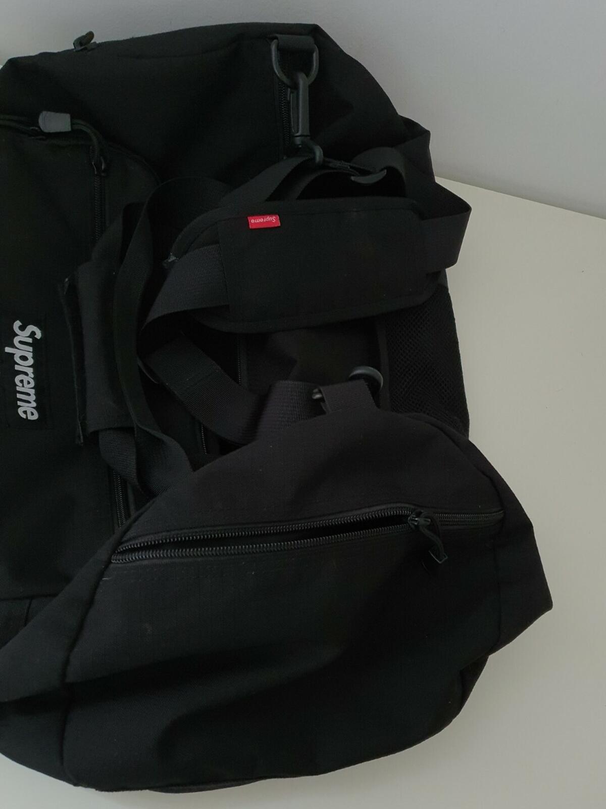 FW14 Supreme Hi Vis black duffle bag box logo Cordura messenger reflective Rare