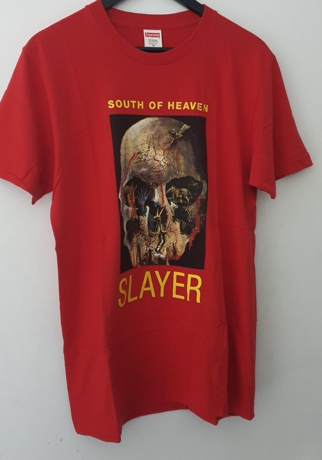FW16 Supreme x Slayer South Of Heaven tee red M medium T-shirt
