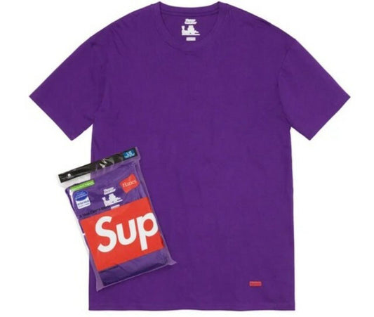 SS21 Supreme Hanes Purple Tees 2 Pack  Size S