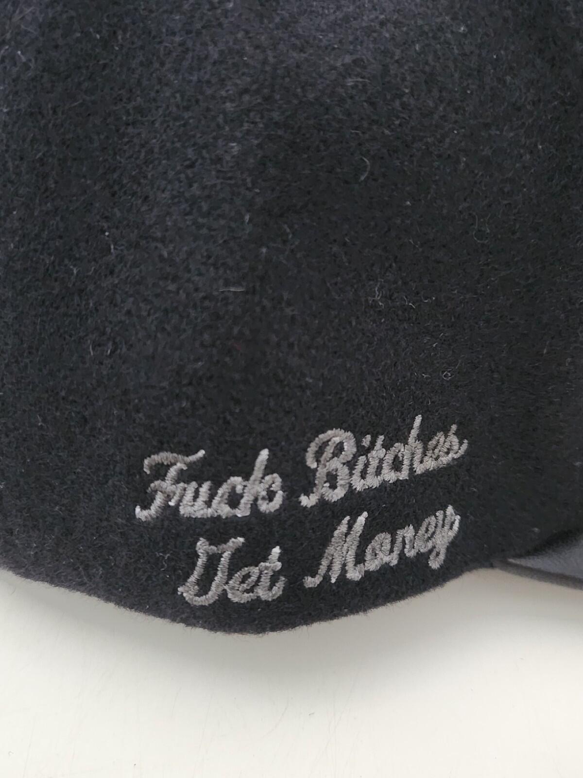 FW12 Supreme F uck B itches Get Money Wool 5-panel Leather Cap Black Hat FBGM