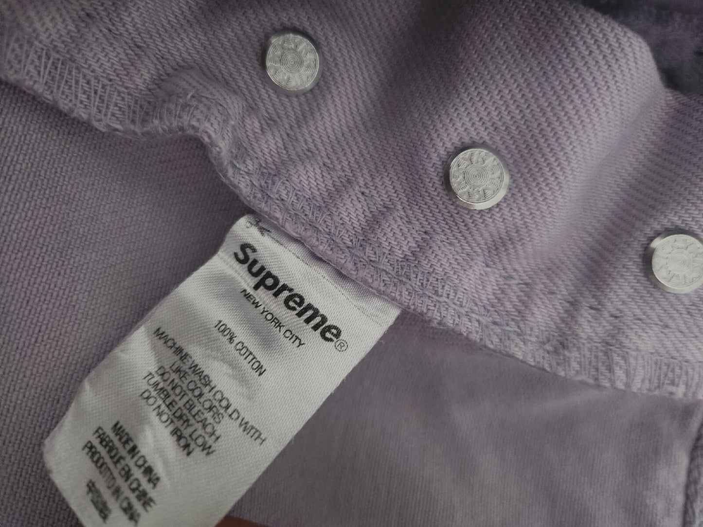 FS22 Supreme Regular Jeans 32 W32 L32 lavendelfarbene Hose Enzymwäsche 13 oz Denim