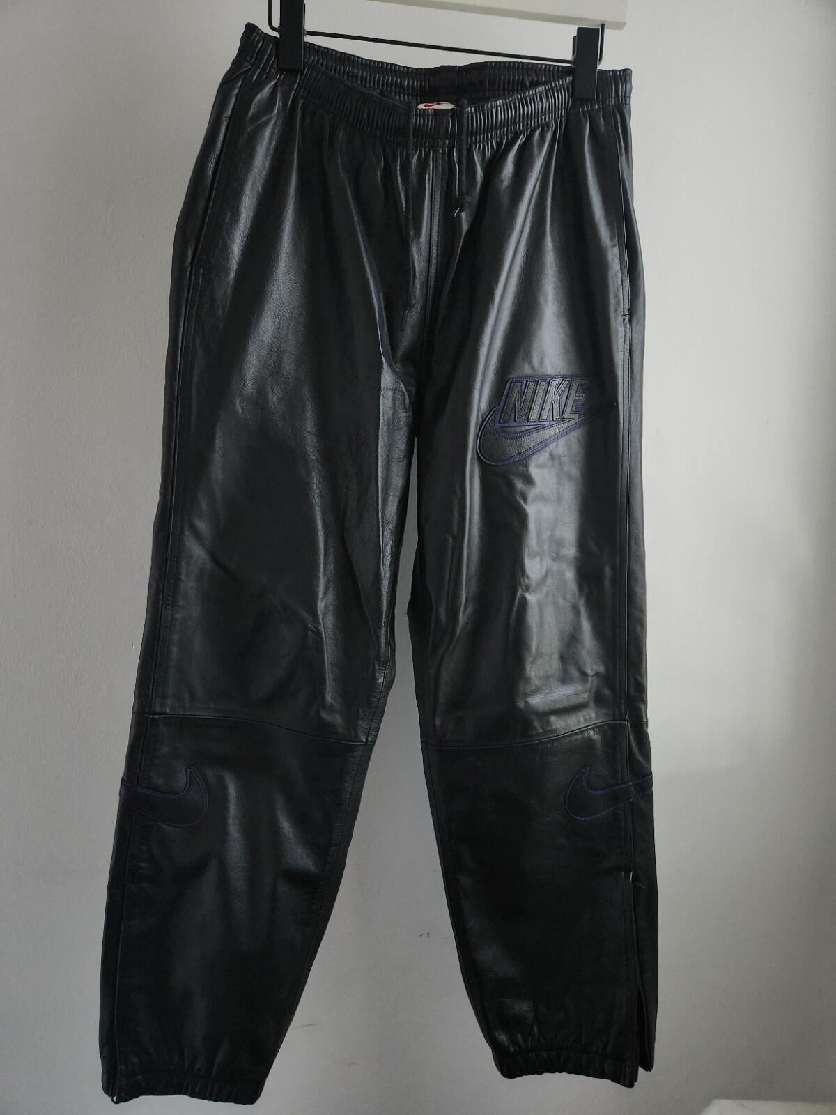 FW19 Supreme x Nike Leather Warm Up Pant RRP $498 Black S Small W30 L30 Trousers