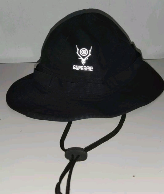 SS19 Supreme South2 West8 sombrero jungla Talla M/L Negro gorro pescador Triturador Impermeable