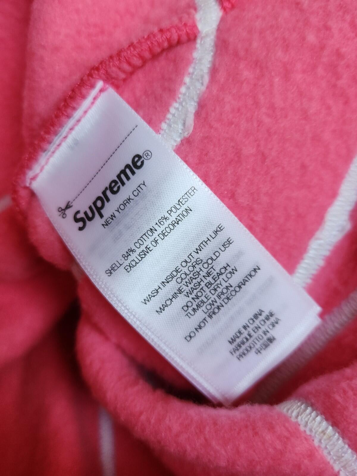 SS25 Supreme Big Logo Zip Up Hooded Sweatshirt Magenta Size L