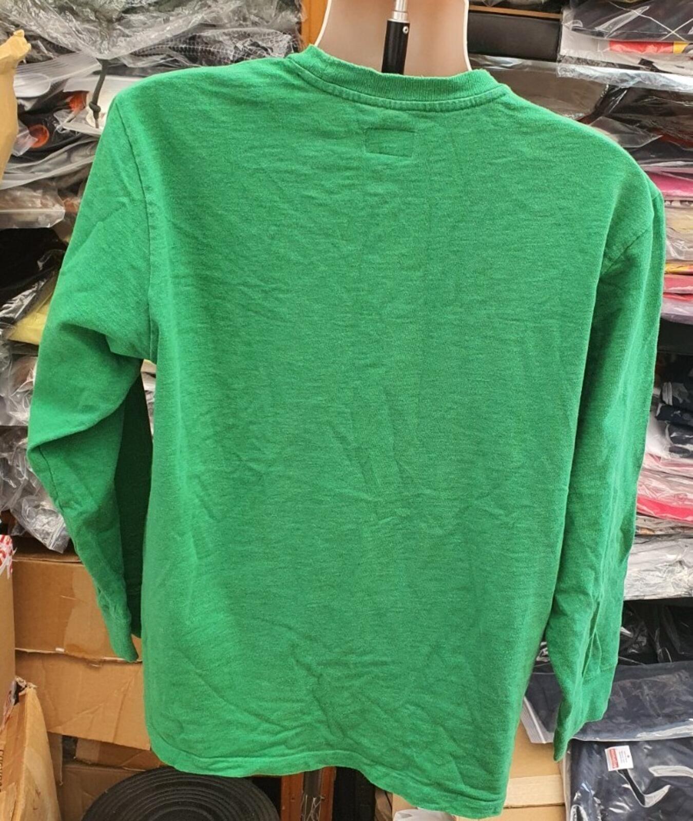 FW17 Supreme Reflective L/S Top Tee Größe XL T-Shirt meliertes Kelly-Grün