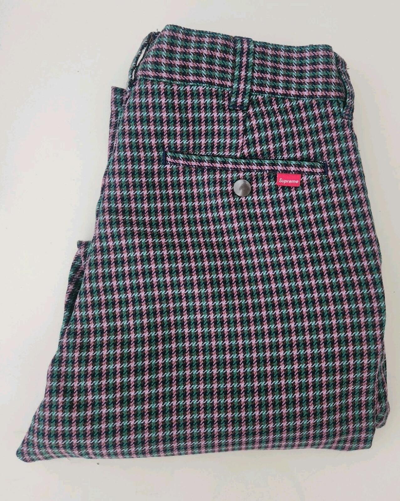 SS18 Supreme Work Pant Größe 30 W30 L30 kleine lila karierte Hose kleine Hose