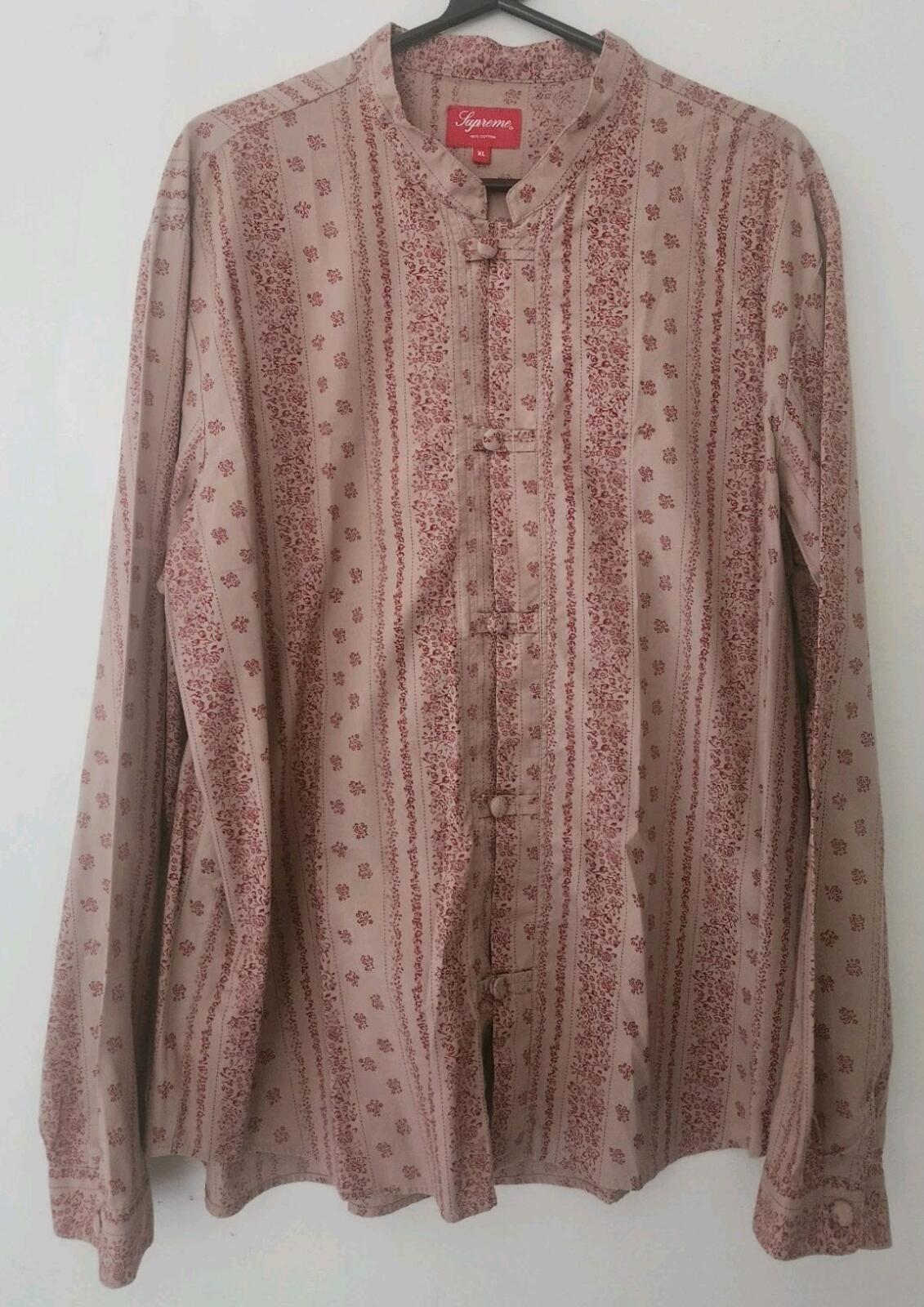 SS16 Supreme Toggle Band Collar LS Shirt size XL Long Sleeve Top Worn 1x