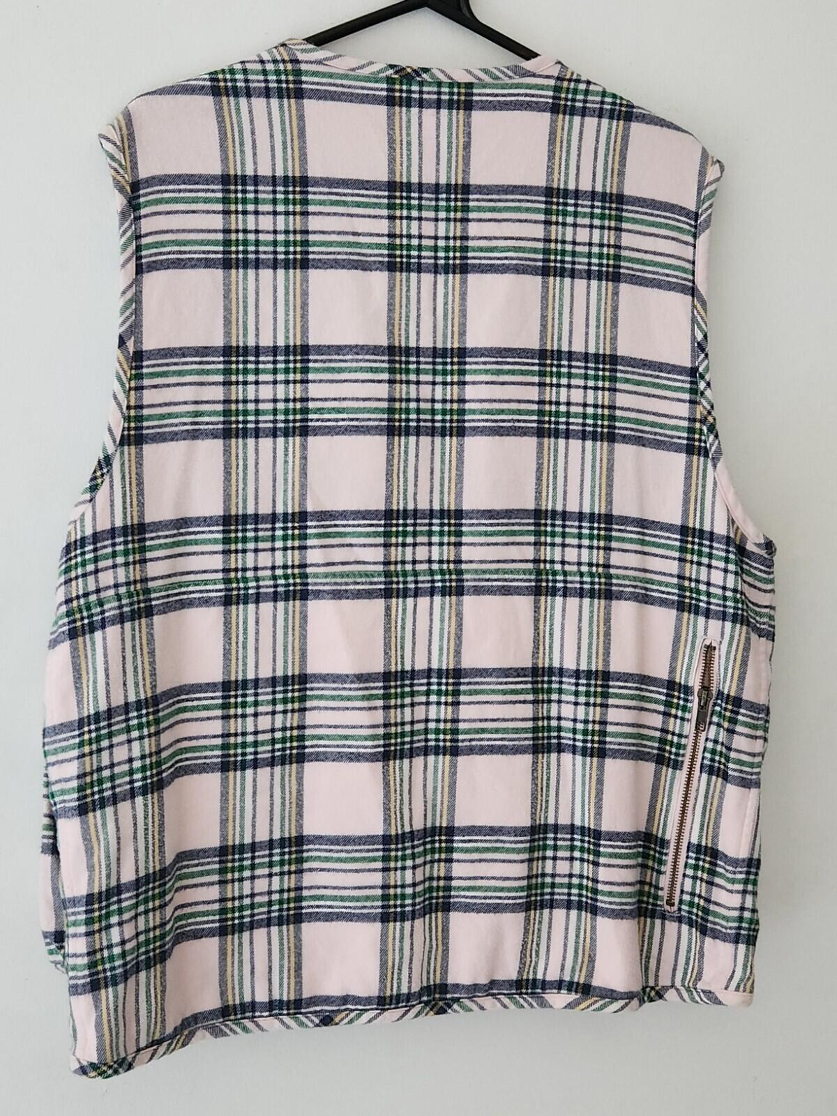FW20 Supreme Tartan Flannel Cargo Vest size M Medium