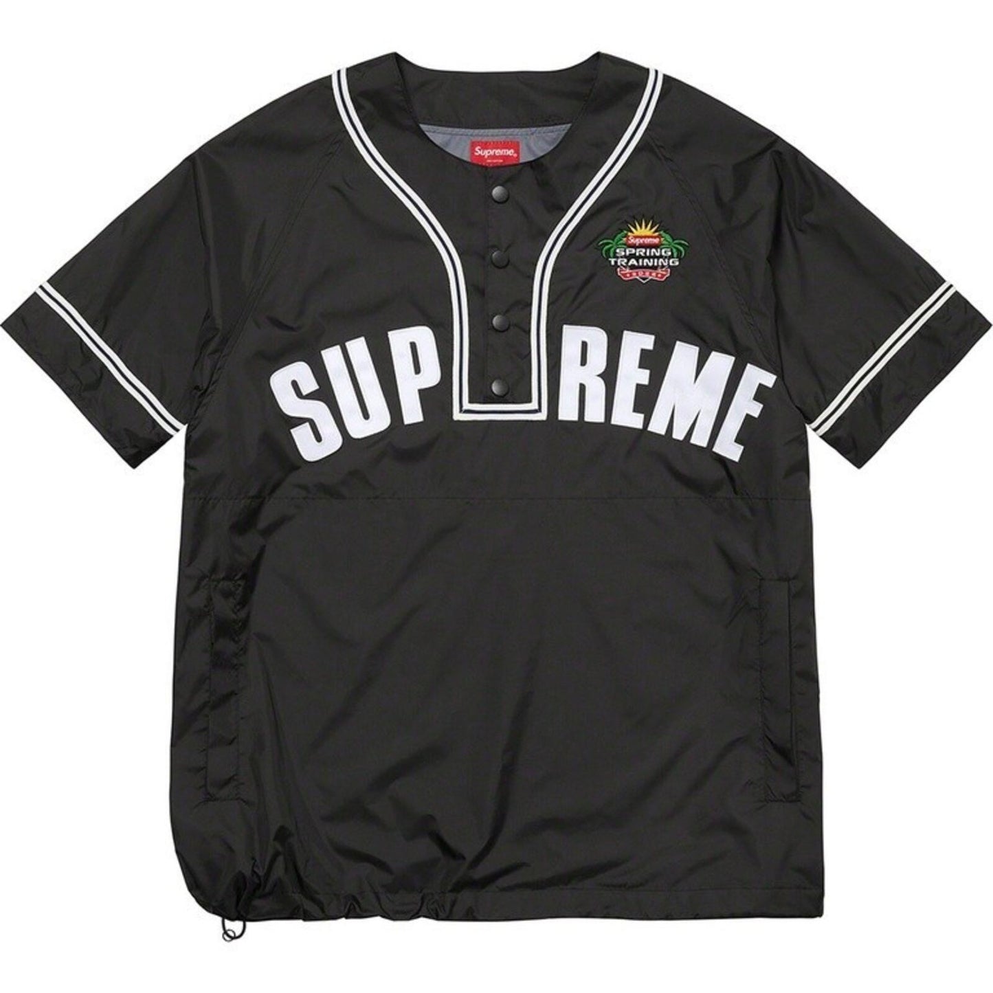 SS22 Supreme Snap-Off Sleeve L/S Baseball-Oberteil Schwarz Größe L Wasserabweisend