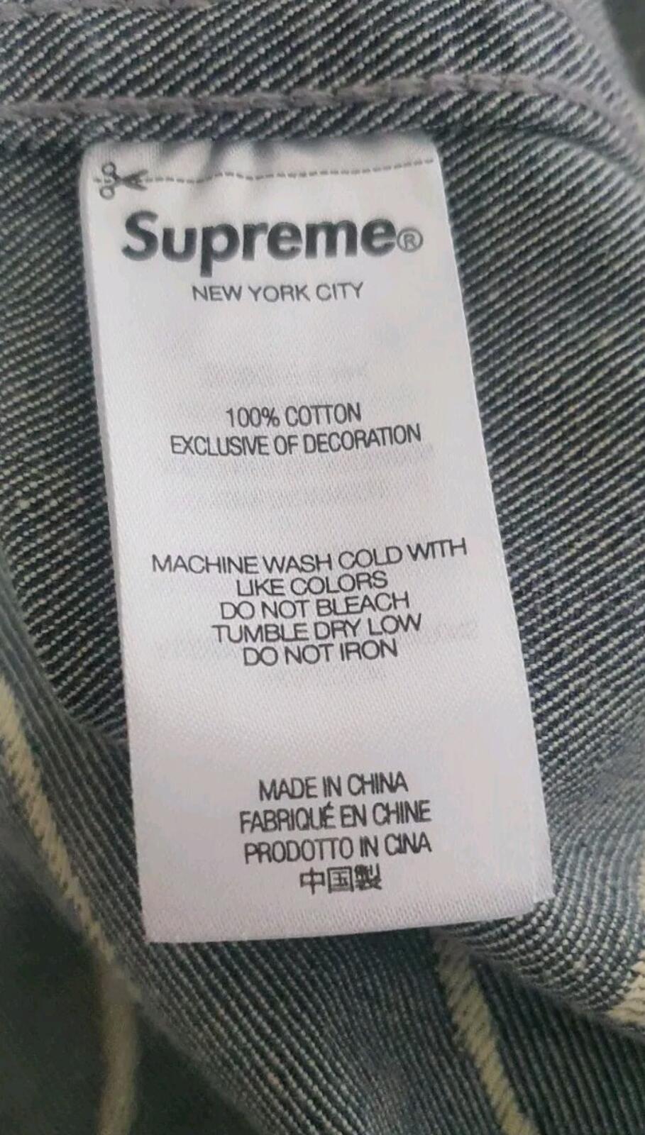 FW23 Supreme Handwriting Jacquard denim shirt long sleeve L/S shirt S Small
