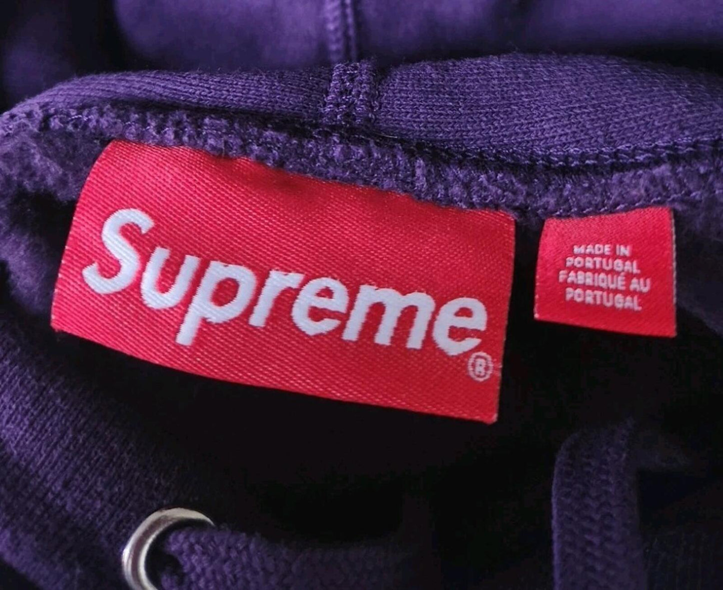 FW23 Supreme Varsity Hooded Sweatshirt size L large dark purple hoodie