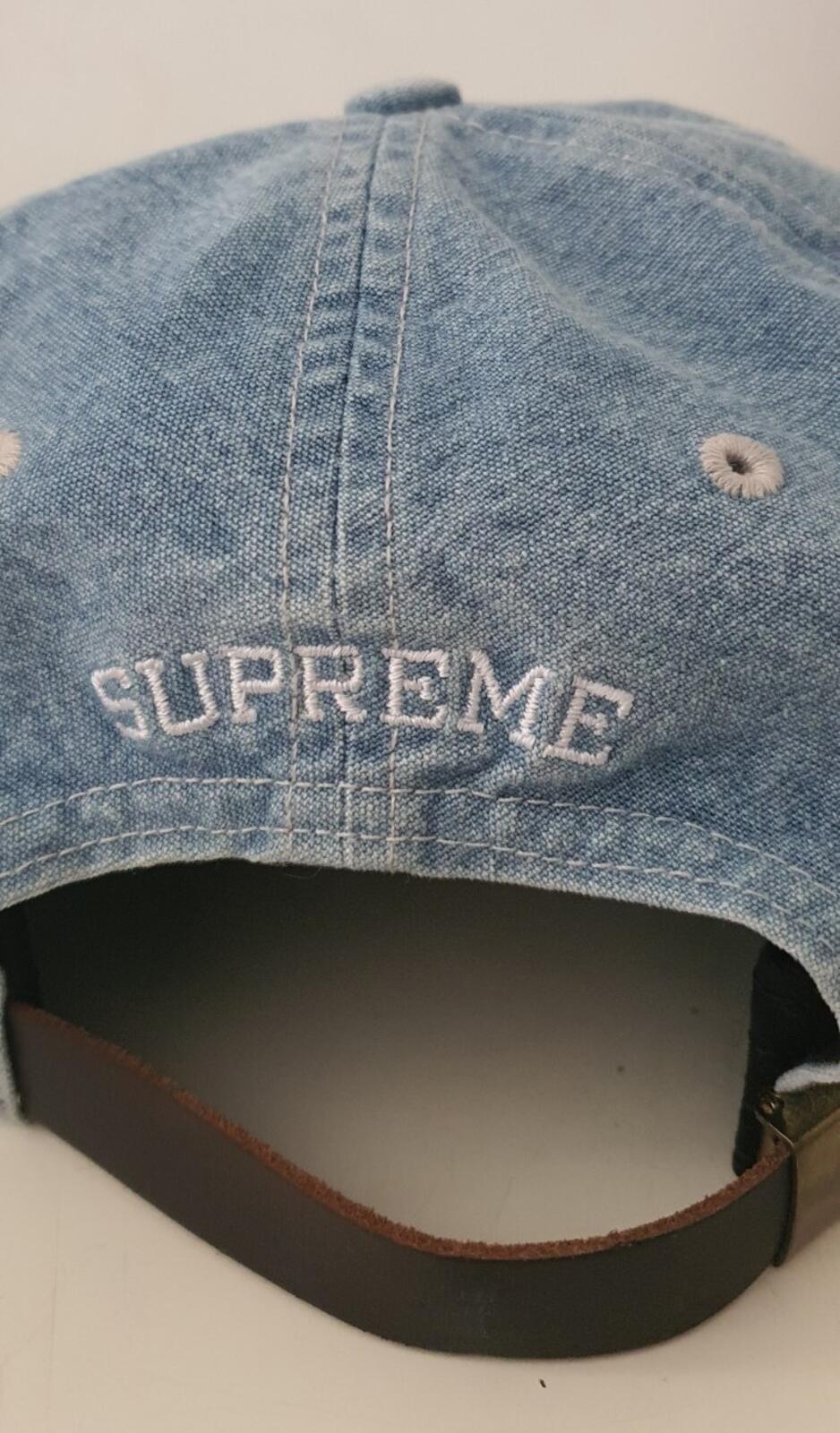 Gorra de 6 paneles SS18 Supreme Washed Chambray S Logo, color azul claro