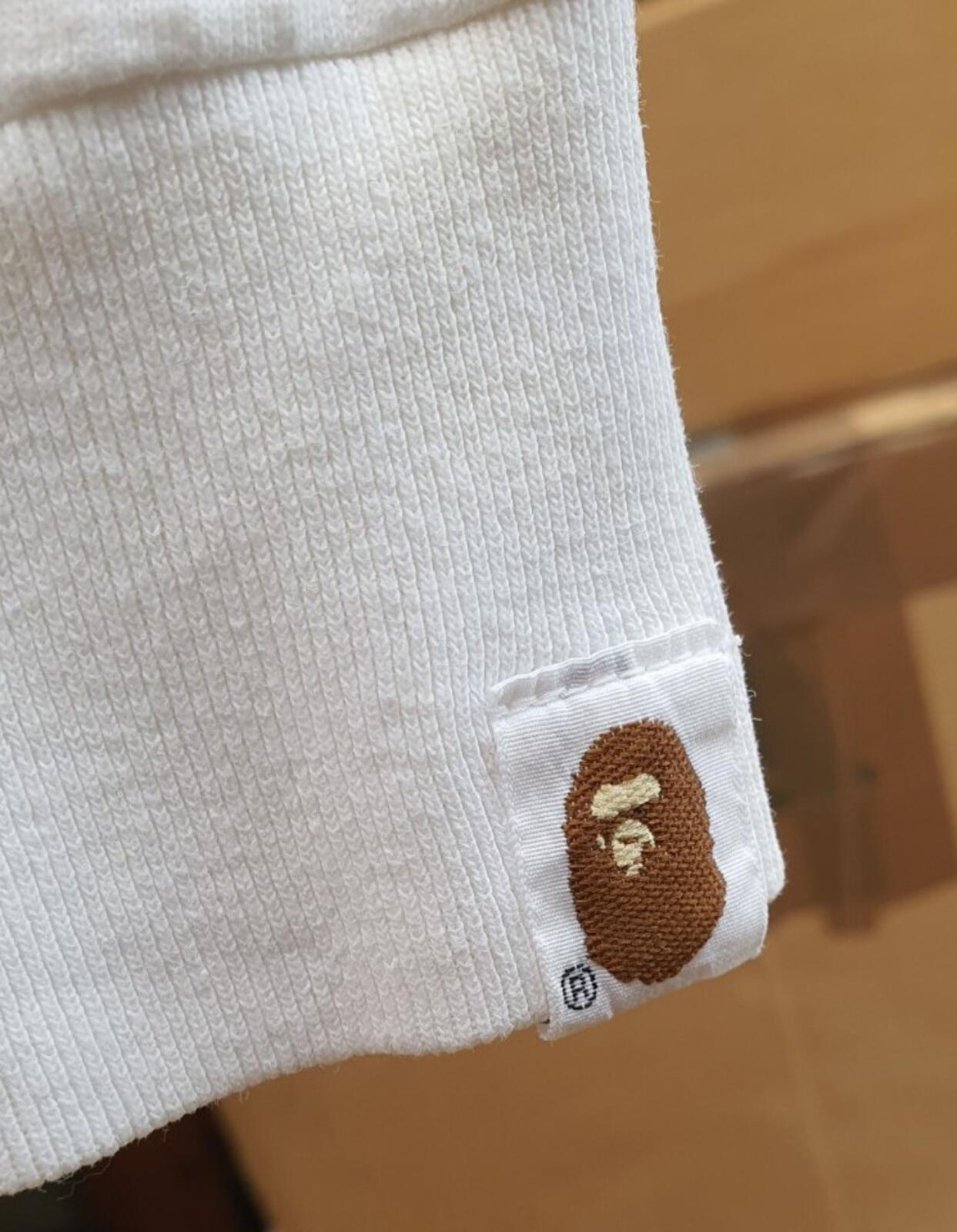 A BATHING APE MAN Longsleeve Tee L/S Tee White Size L BAPE