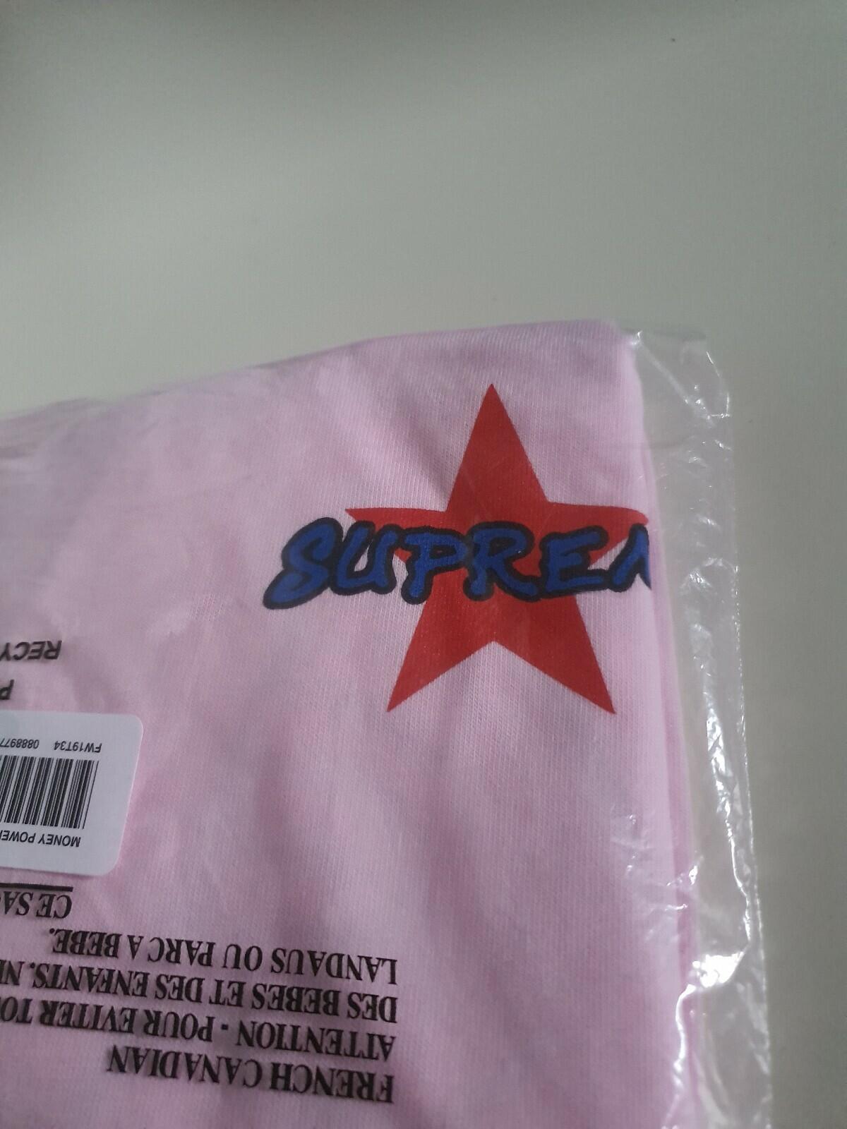 FW19 Supreme Money Power Respect camiseta rosa claro talla M