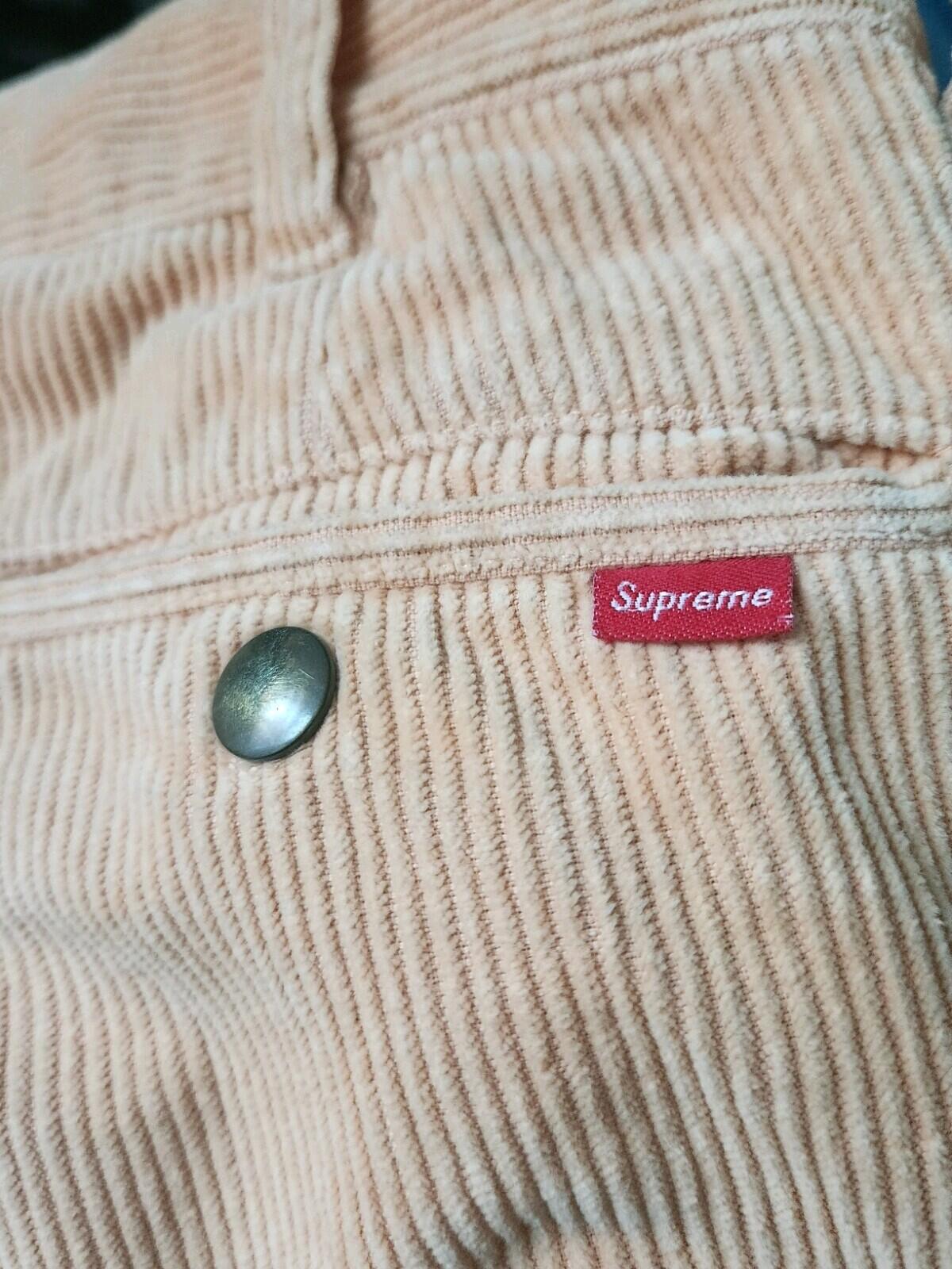 FW17 Supreme Corduroy Work Pant Größe 34 W34 L32 Reißverschluss Hose Peach